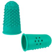 Напальчники резиновые с отверстиями, КОМПЛЕКТ 10 шт., диаметр 17 мм, зеленые, STAFF «EVERYDAY», 227963