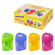 Точилка ЮНЛАНДИЯ «Трио», с контейнером, пластиковая, корпус ассорти, 228438