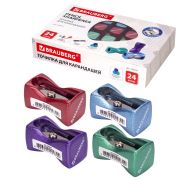 Точилка BRAUBERG «ZigZag», металлическая, корпус ассорти, 228457