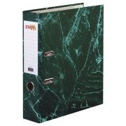 Папка-регистратор STAFF «Basic» БЮДЖЕТ с мраморным покрытием, 70 мм, без уголка, зеленая, 229620