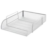 Лоток горизонтальный металлический для бумаг BRAUBERG «Germanium», А4 (260х337х77 мм), серебристый, 231955