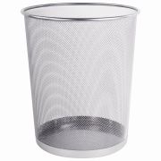 Корзина для бумаг, БОЛЬШАЯ, 20 л, металлическая, серебристая, BRAUBERG «Germanium», 231957