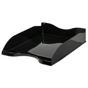 Лоток горизонтальный для бумаг «Люкс», А4 (350х255х65 мм), полипропилен, черный, ЛТГ-30866