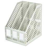 Лоток вертикальный для бумаг BRAUBERG «Office-Expert», 215 мм, 3 отделения, сборный, серый, 238018