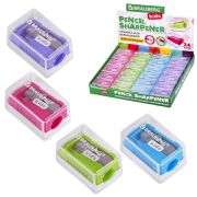 Точилка BRAUBERG KIDS «MINI», с контейнером, пластиковая, пастельные цвета ассорти, 271944