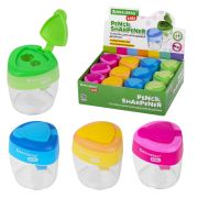 Точилка BRAUBERG KIDS «MAXI», 2 отверстия, с большим контейнером, трехгранный корпус, цвета ассорти, 271945