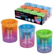 Точилка для классических и утолщенных карандашей BRAUBERG «Grade», 2 отверстия, с контейнером, 271998