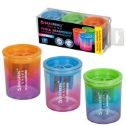 Точилка для классических и утолщенных карандашей BRAUBERG «Grade», НАБОР 3 штуки, 271999