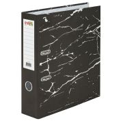 Папка-регистратор STAFF «Profit» с мраморным покрытием, 75 мм, черная, СЪЕМНЫЙ МЕХАНИЗМ, 272007