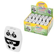 Точилка с контейнером для простых и утолщенных карандашей ЮНЛАНДИЯ «ПАНДА», 2 отверстия, 272507