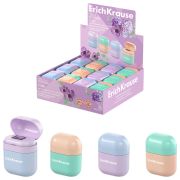Точилка ERICH KRAUSE «Case Pastel Bloom» с контейнером, пластиковая, корпус ассорти, 60039