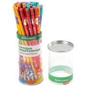 Карандаш чернографитный с принтом BRAUBERG KIDS «FOOD», 1 шт., HB, с ластиком, корпус ассорти, 182018