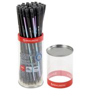 Карандаш чернографитный с принтом BRAUBERG «CATS», 1 шт., HB, с ластиком, 182020