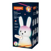Ночник силиконовый LED «Ушастый Заяц» 94x92x202 мм, белый свет/RGB, таймер, USB, аккумулятор 1200 мАч, DASWERK (ДАСВЕРК), 238939