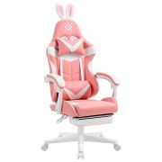 Кресло компьютерное DEFENDER «Irifi», 2 подушки, подставка для ног, экокожа, розовое/белое, 64042