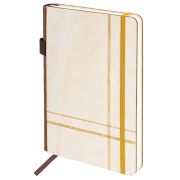 Ежедневник недатированный, А5, 145х210 мм, BRAUBERG «Natural», резинка-фиксатор, держатель для ручки, 160 л., деревянный, 117136