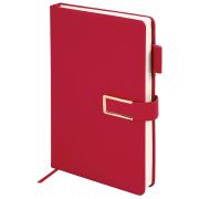 Ежедневник недатированный, А5, 143х210 мм, BRAUBERG «Dainty», под кожу, магнитная застежка, 160 л., красный, 117142