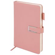Ежедневник недатированный, А5, 143х210 мм, BRAUBERG «Dainty», под кожу, магнитная застежка, 160 л., розовый, 117143