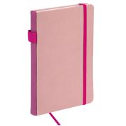 Блокнот А5 135x212 мм BRAUBERG «Edge», под кожу, резинка, держатель, 80 л., клетка, розовый, 117148