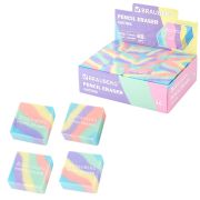 Ластик кросс-серия PASTEL, 34х34х14 мм, квадратный, ассорти, ЭКО ПВХ, BRAUBERG, 273210