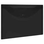 Папка-конверт с кнопкой прозрачная МАЛОГО ФОРМАТА, А5, BRAUBERG «UNIVERSAL», черная, 0,15 мм, 273067