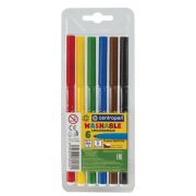 Фломастеры 6 ЦВЕТОВ CENTROPEN «Washable», смываемые, вентилируемый колпачок, 7790/6TP, 777900685