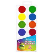 Краски акварельные BRAUBERG «МОНСТРИКИ», медовые, 12 цветов, круглые кюветы, 192641