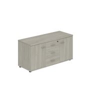 Тумба опорная (мобильная) с 3-мя ящиками + замок и 2-мя распашными фасадами 1204х462х581