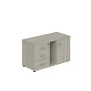 Тумба опорная (мобильная) с 3-мя ящиками + замок, распашным фасадом и нишей, левая 1004х462х581