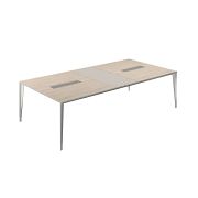 Стол конференц домино поперёк 2800х1400х725 ясень навара, мк алюминий