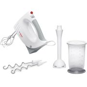 Миксер BOSCH MFQ 3540, 450 Вт, 5 скоростей, 2 венчика, 2 крюка для теста, стакан, белый, MFQ3540