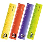 Линейка пластиковая 15 см BRAUBERG «МОНСТРИКИ», тонированная, ассорти, 210866