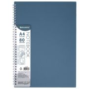 Тетрадь обложка пластик, А4 80 л., гребень мягкий (силиконовый), клетка, BRAUBERG, синий, 405356