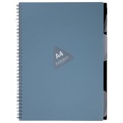 Тетрадь обложка пластик, А4 80 л., гребень, 4 съемных разделителя, клетка, BRAUBERG, синий, 405364