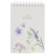 Блокнот МАЛЫЙ ФОРМАТ А6 80 л., мягкий гребень, пластик, фольга, клетка, HATBER, BLUE FLOWERS, 090245, 80Б6A1мс_33478