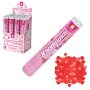 Хлопушка пневматическая 30 см «Сердечки и лепестки», бумага, розовый/красный, ЗОЛОТАЯ СКАЗКА, 592458