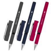 Ручка шариковая с грипом BRAUBERG «VIVID», СИНЯЯ, SOFT TOUCH покрытие, узел 0,7 мм, линия письма 0,35 мм, 144396