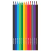 Карандаши цветные BRAUBERG, 12 цветов, цветной корпус, упаковка ПВХ-бокс, шестигранные, 182067