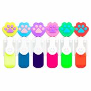 Набор текстовыделителей с топперами 6 ЦВЕТОВ НЕОН, «ЛАПКИ», линия 1-4 мм, FUNSTER (ФАНСТЕР), 152645