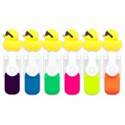 Набор текстовыделителей с топперами 6 ЦВЕТОВ НЕОН, «КРУТЫЕ УТЯТА», линия 1-4 мм, FUNSTER (ФАНСТЕР), 152647