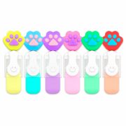 Набор текстовыделителей с топперами 6 ЦВЕТОВ ПАСТЕЛЬ, «ЛАПКИ», линия 1-4 мм, FUNSTER (ФАНСТЕР), 152650