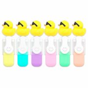 Набор текстовыделителей с топперами 6 ЦВЕТОВ ПАСТЕЛЬ, «КРУТЫЕ УТЯТА», линия 1-4 мм, FUNSTER (ФАНСТЕР), 152652