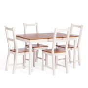 Обеденный комплект Соната (стол + 4 стула) / Sonata dining set массив сосны, стол: 120х75х73см стул :41х50х95см, антик/белый
