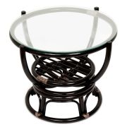 Столик журнальный со стеклом «BENOA» 5005 Antique brown (античный черно-коричневый)