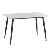Стол обеденный Austen/Остин столешница керамика (матовая) /опоры металл, белый/черный, 120x80x75(+1) см