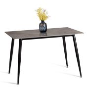 Стол обеденный Austen/Остин столешница керамика (глянцевая) / опоры металл, серый/чёрный, 120x80x75(+1) см
