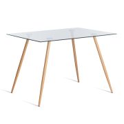 Стол SOPHIA (mod. 5003) металл/стекло (8мм), бук/прозрачный, 110 х 80 х 75 см