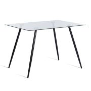 Стол SOPHIA (mod. 5003) металл/стекло (8мм), черный / прозрачный , 110 х 80 х 75 см