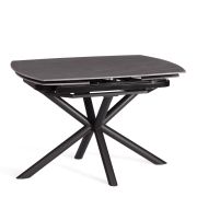 Стол обеденный Winston/Винстон столешница керамика (матовая) /опоры металл, темно-серый/черный, (120+30+30)x80x75(+1) см