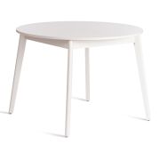 Стол обеденный SVELTO ЛДСП, опора-массив березы, 105 х 105 (140) х 74.5 см, Белый /белый